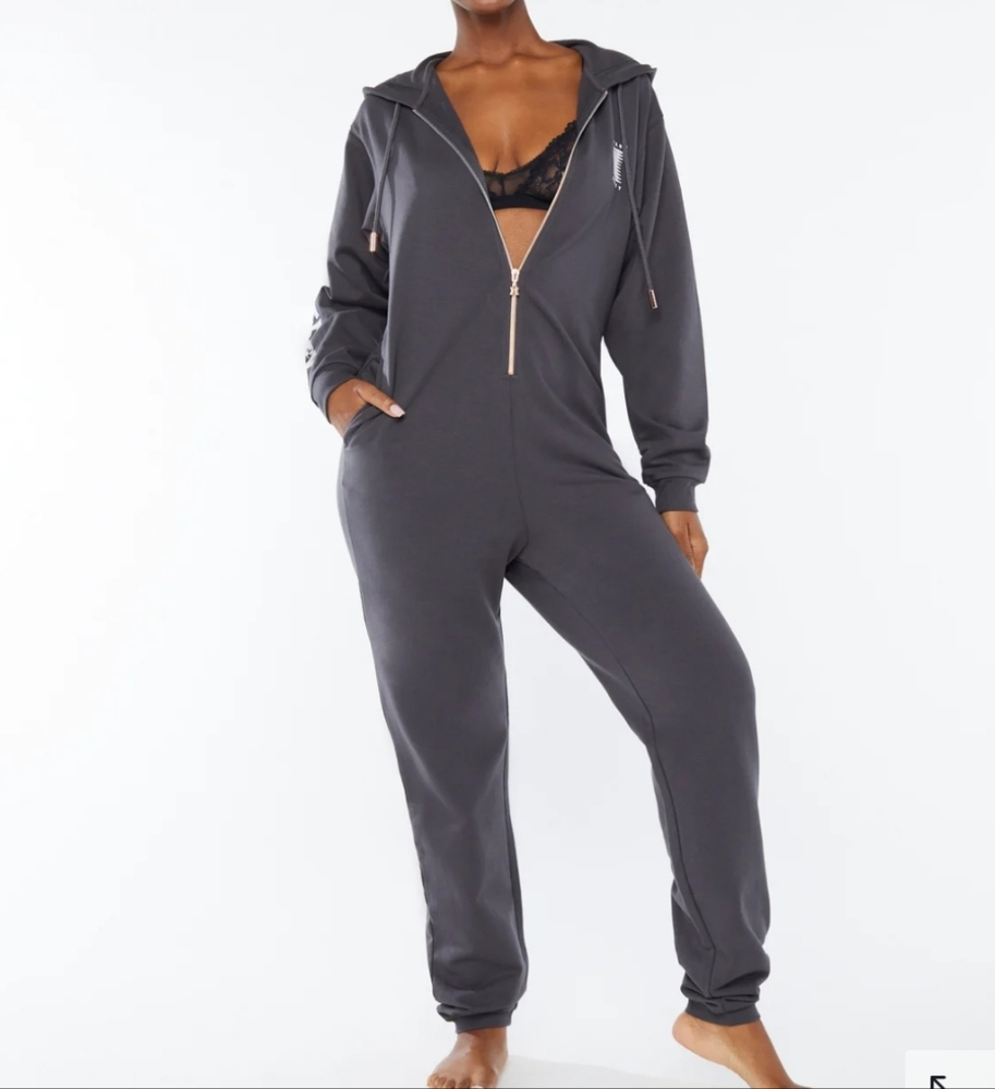 Savage x Fenty Forever Savage Showgirl Hooded Onesie, NWT, Forged Iron, …